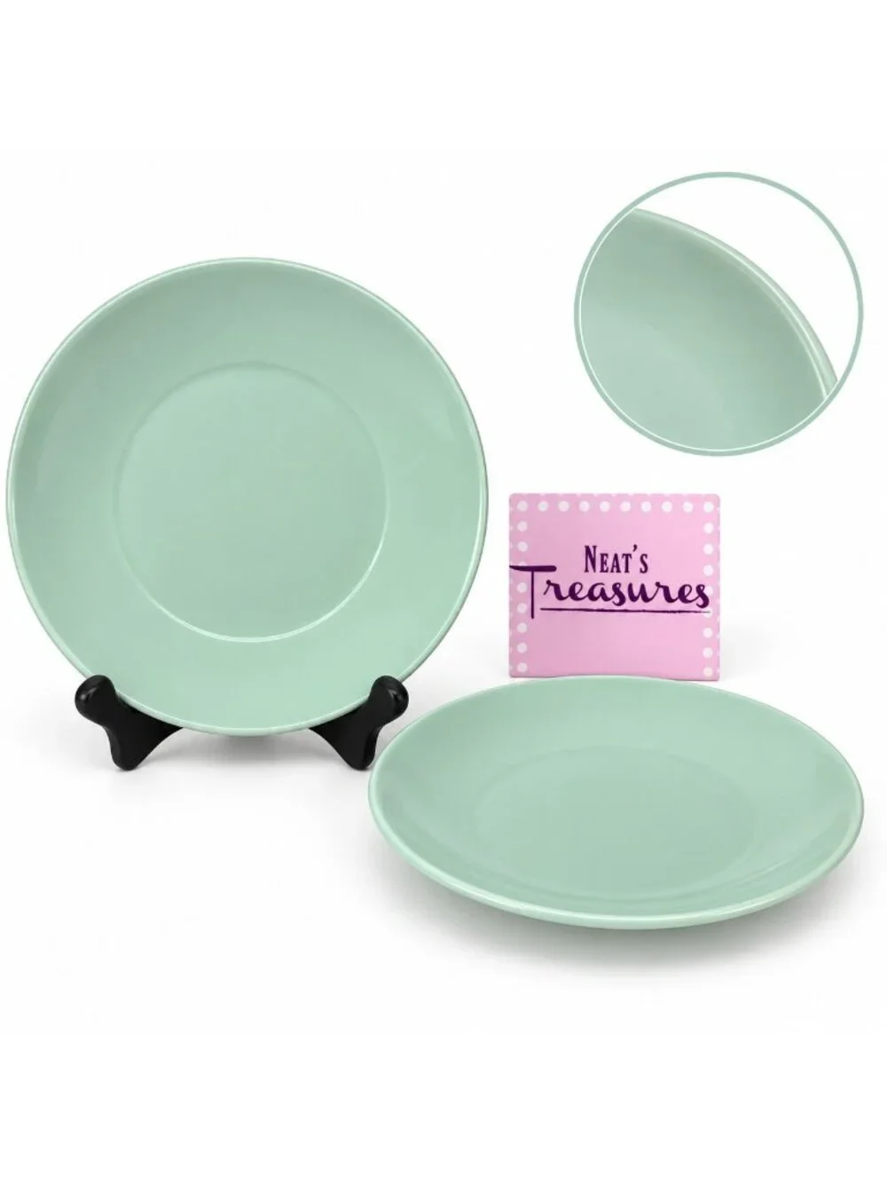 Project 62 Target AVESTA Light Green Stoneware Smooth Coupe Salad Plates Set 2